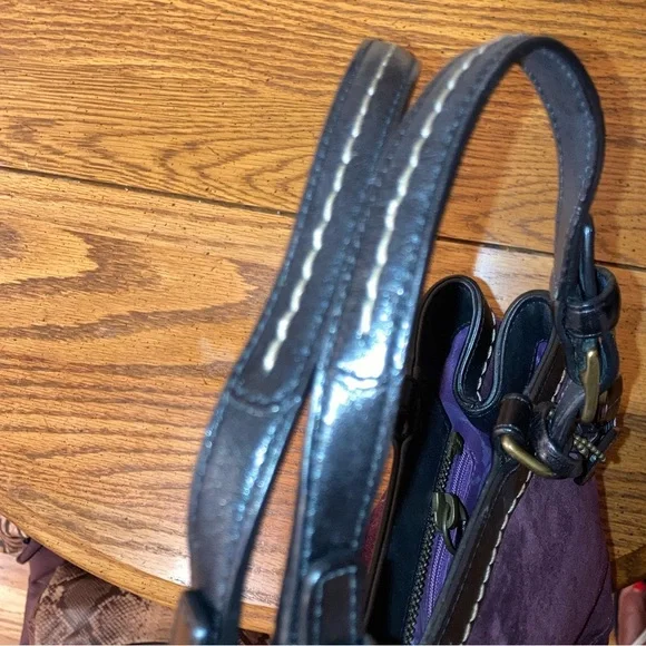 Vintage Coach Hampton Purple Suede Tassel Satchel - EUC E05S 7476 - Picture 6 of 12